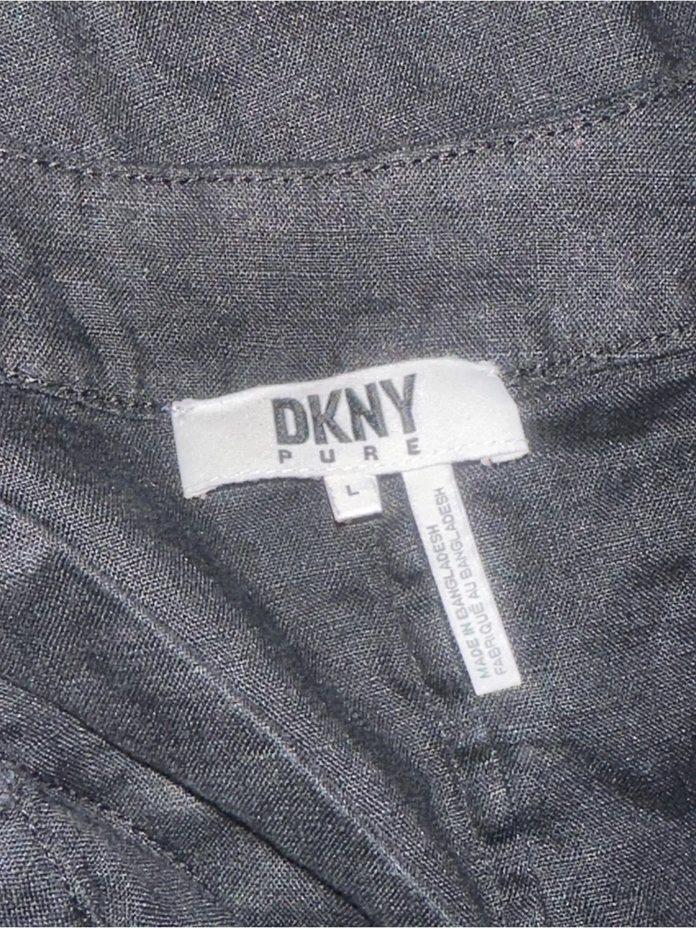 DKNY Black linen V-Neck Maxi Dress - Picture 4 of 5